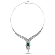 9.46 Karat Emerald Diamond Necklace
