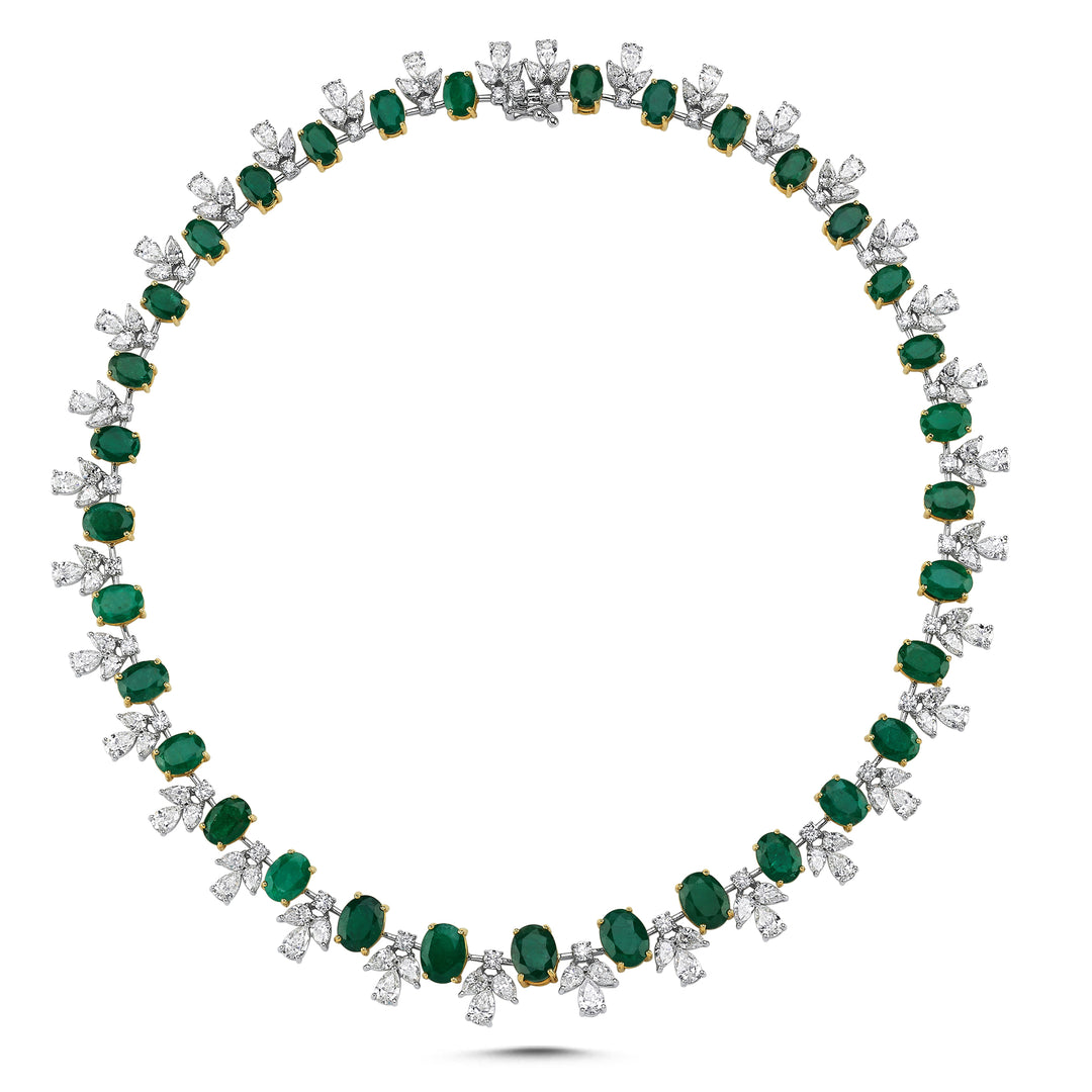 54.48 Karat Emerald Diamond Necklace