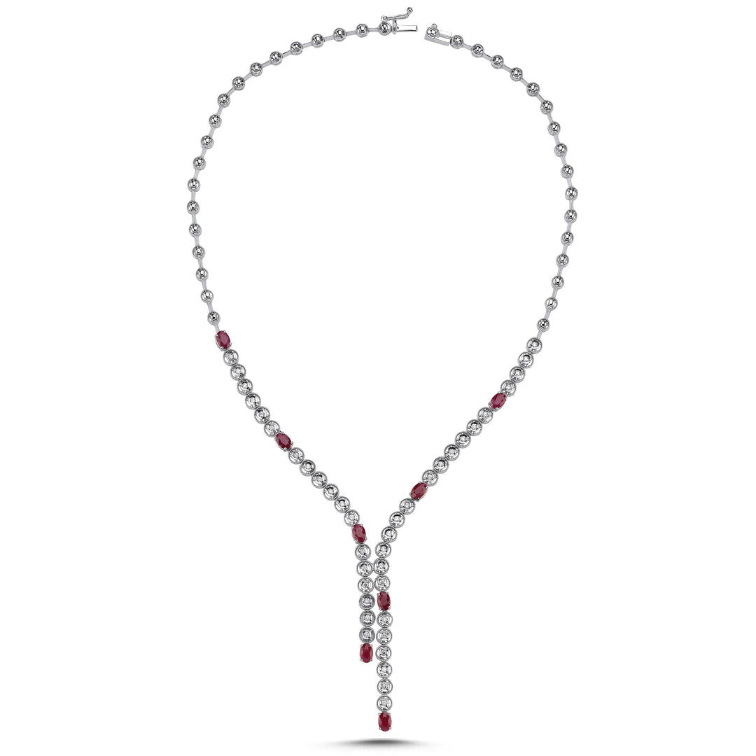 5.09 Karat Ruby Diamond Necklace