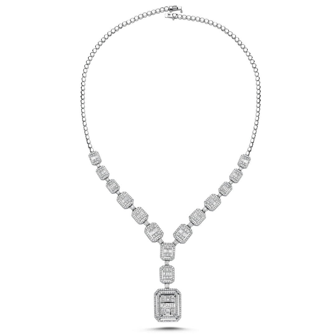 7.89 Karat Baguette Diamond Necklace