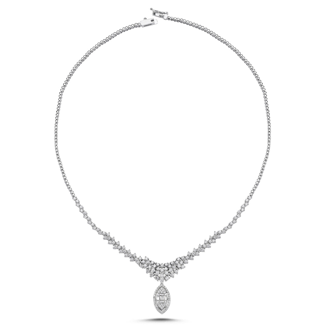3.06 Karat Baguette Diamond Necklace