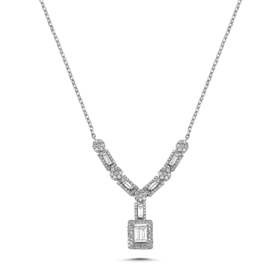 1.18 Karat Baguette Diamond Necklace