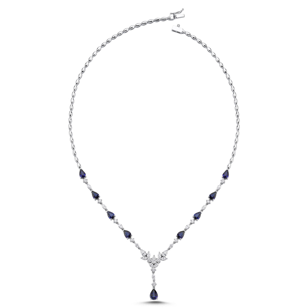 6.59 Karat Sapphire Diamond Necklace