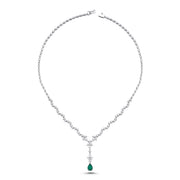 4.37Karat Emerald Diamond Necklace