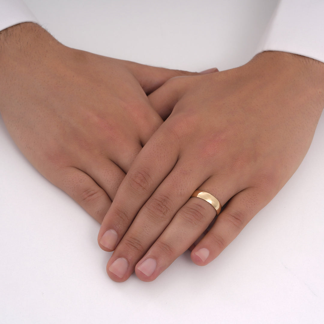 14ct 6mm Hollow Domed Gold Wedding Ring