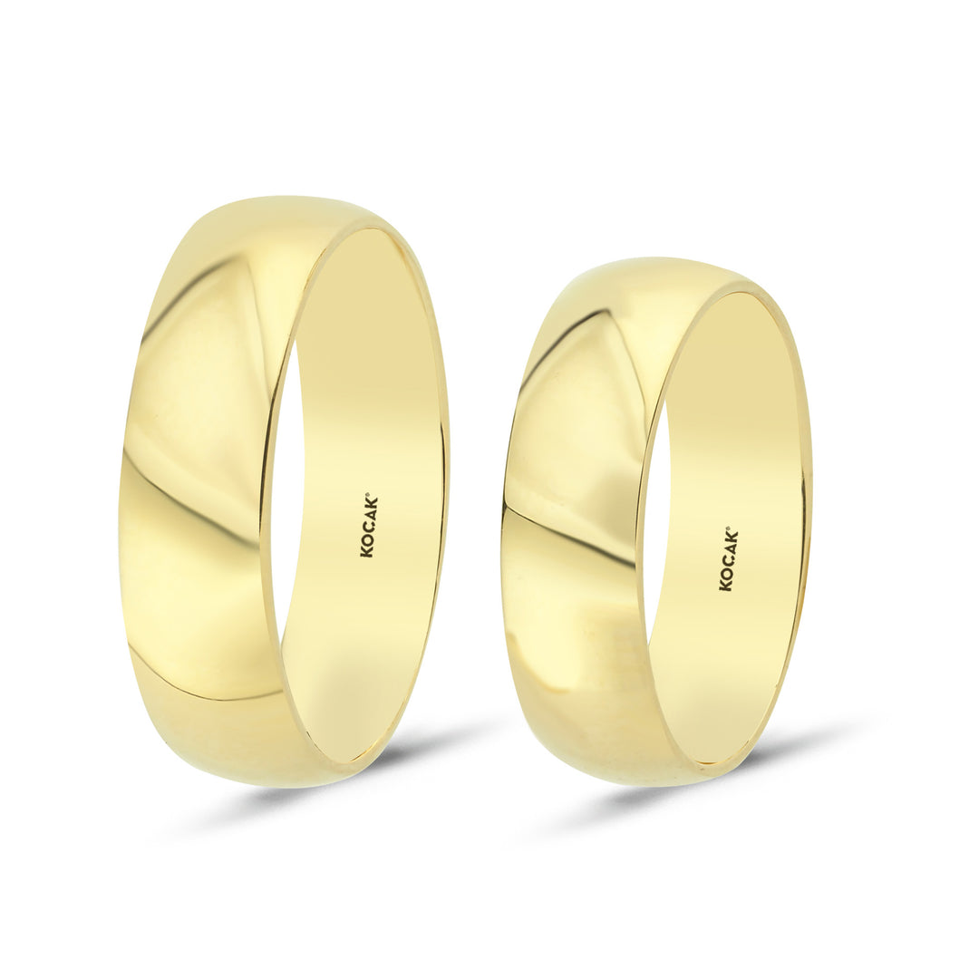 14ct 6mm Hollow Domed Gold Wedding Ring