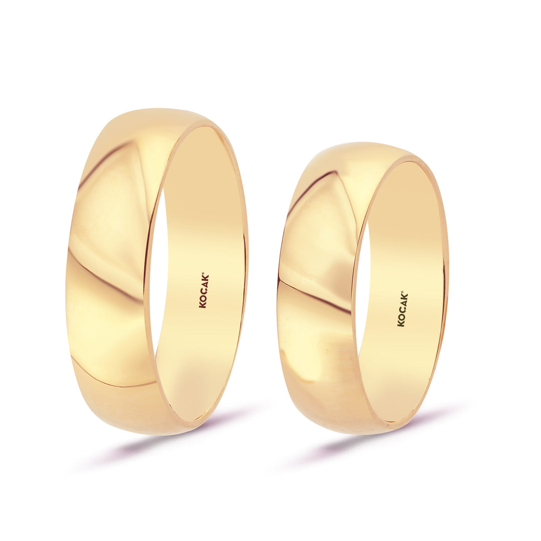 14ct 6mm Hollow Domed Gold Wedding Ring