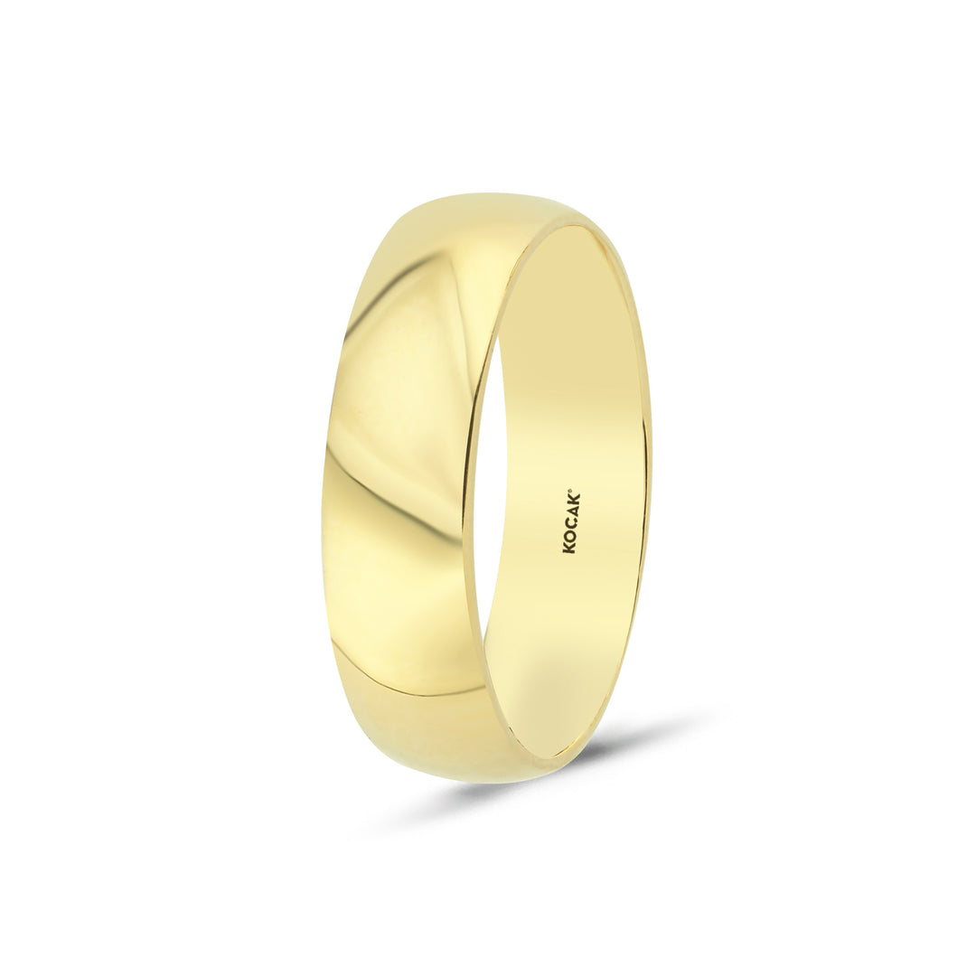 14ct 6mm Solid Domed Gold Wedding Ring