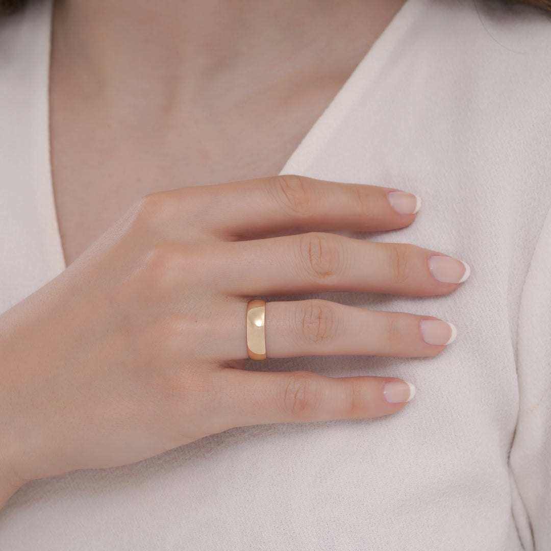 14ct 6mm Solid Domed Gold Wedding Ring