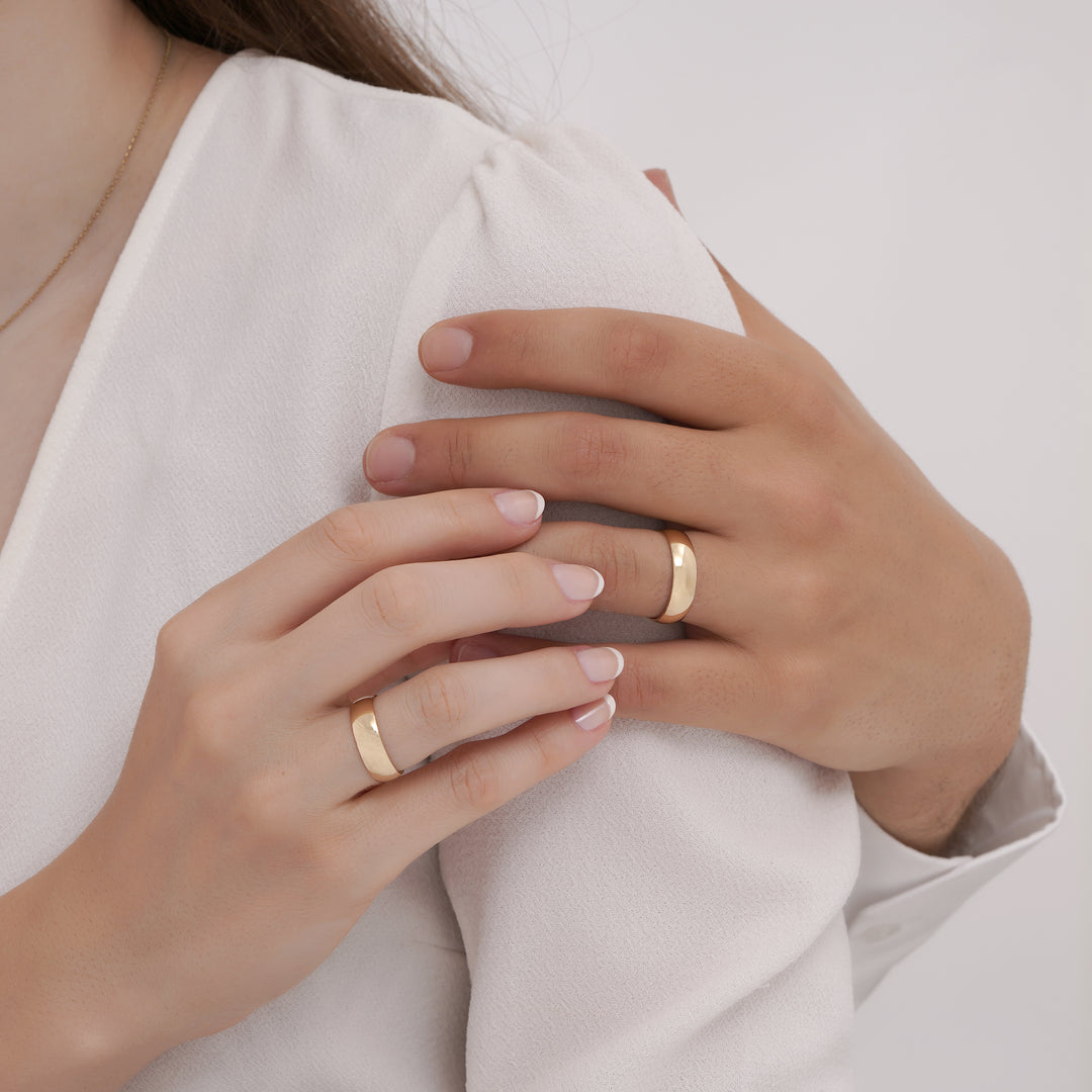 14ct 6mm Solid Domed Gold Wedding Ring