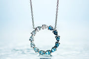 1.55 Karat Diamond Topaz Necklace