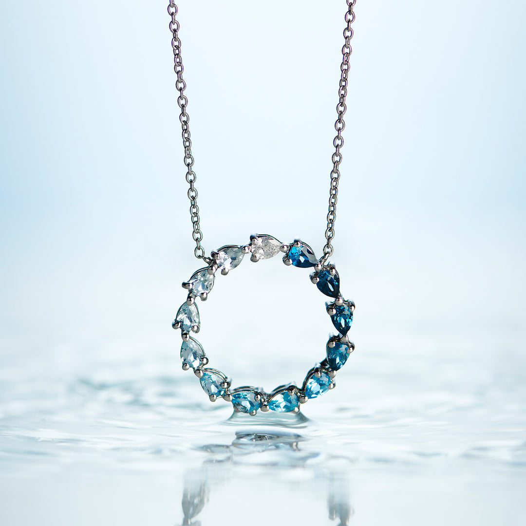 1.55 Karat Diamond Topaz Necklace