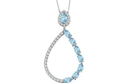 2.85 Karat Sky Blue Diamond Necklace