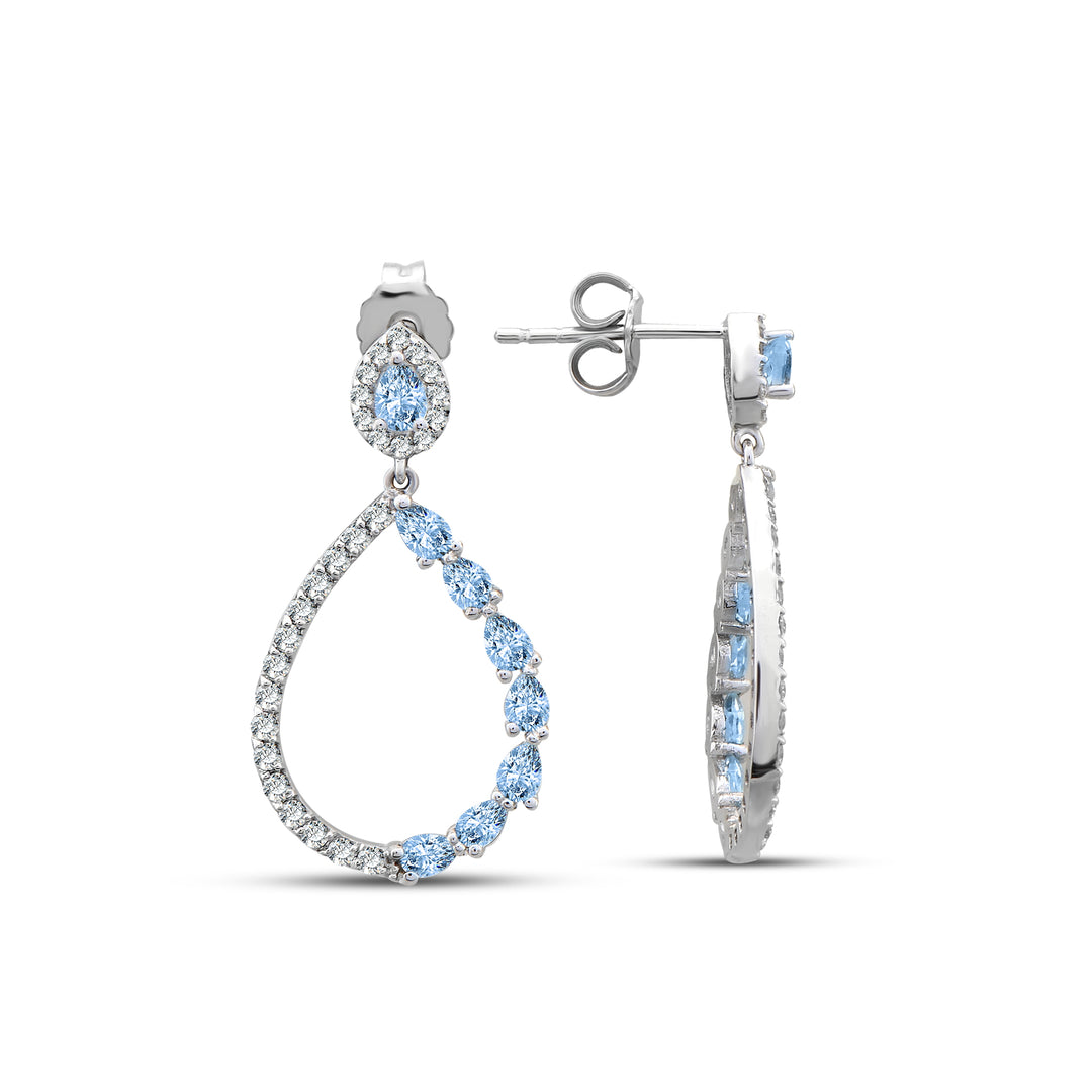 1.98 Karat Sky Blue Diamond Earrings