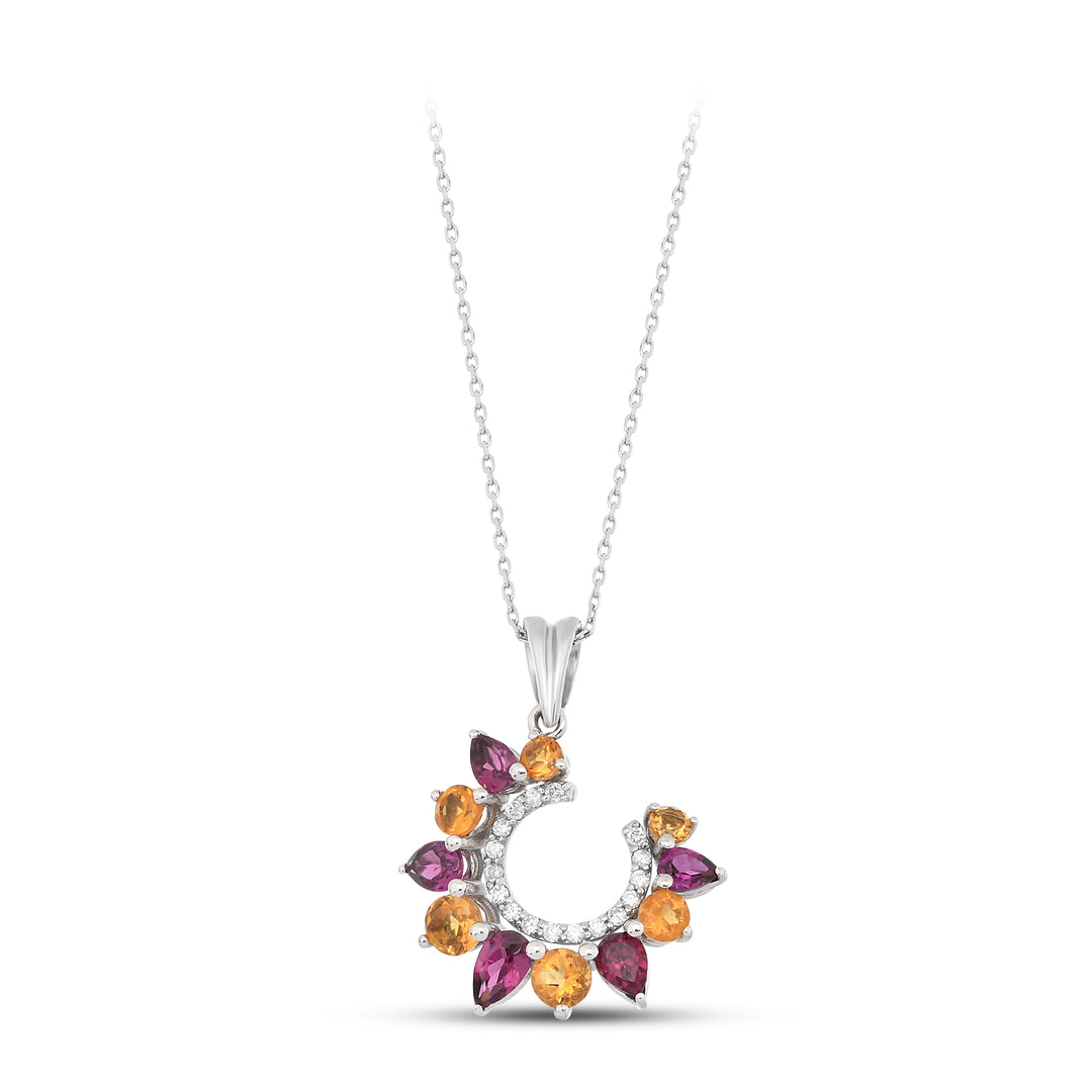 1.71 Karat Multicolor Diamond Necklace