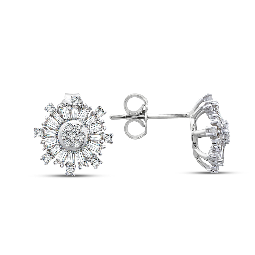 0.66 Karat Baguette Diamond Earrings