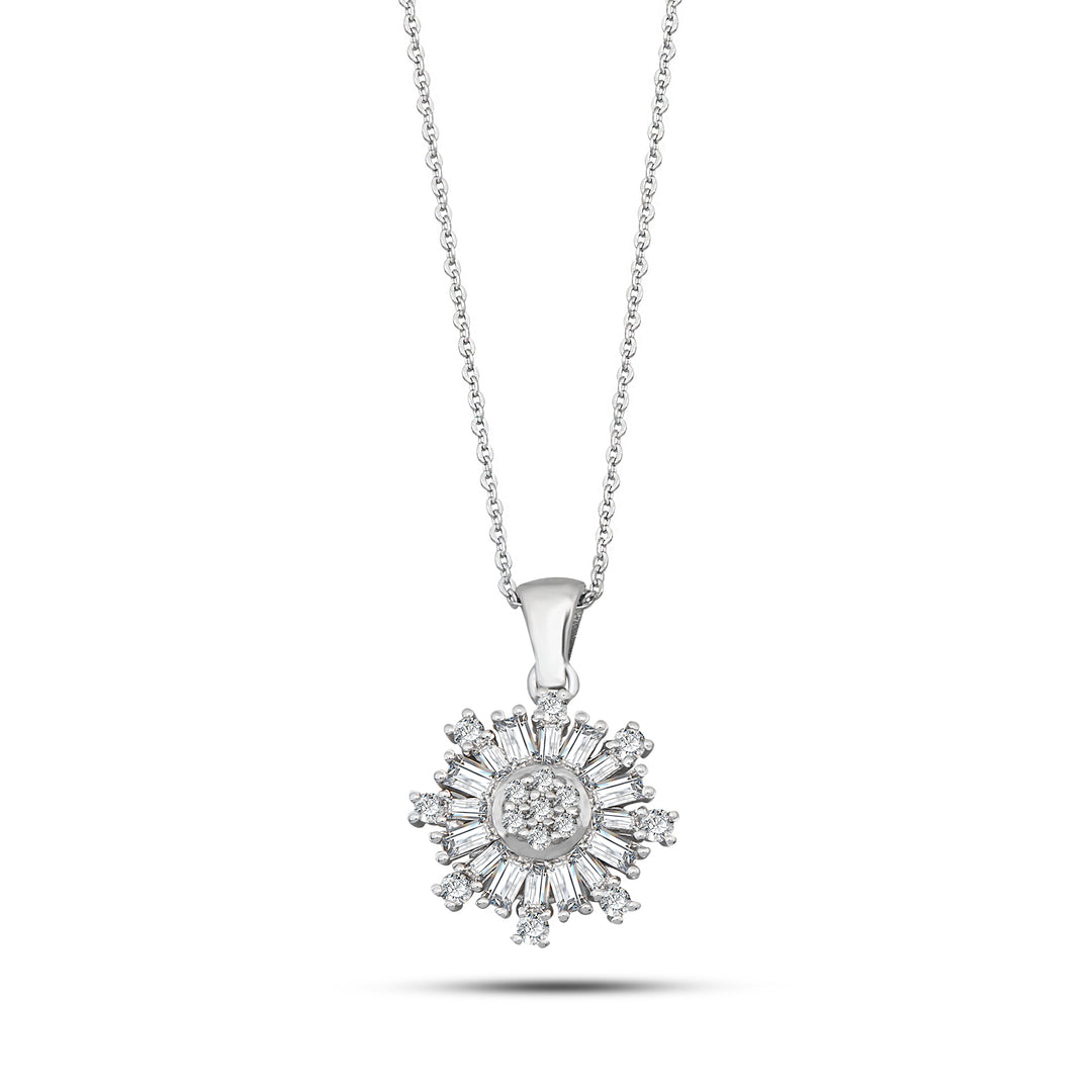 0.35 Karat Baguette Diamond Necklace