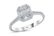 0.24 Karat Diamond Baguette Ring