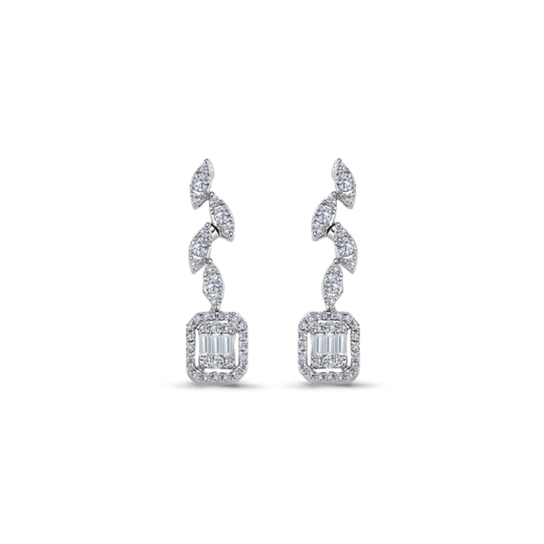 0.66 Karat Baguette Diamond Earrings