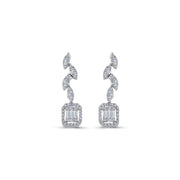 0.66 Karat Baguette Diamond Earrings