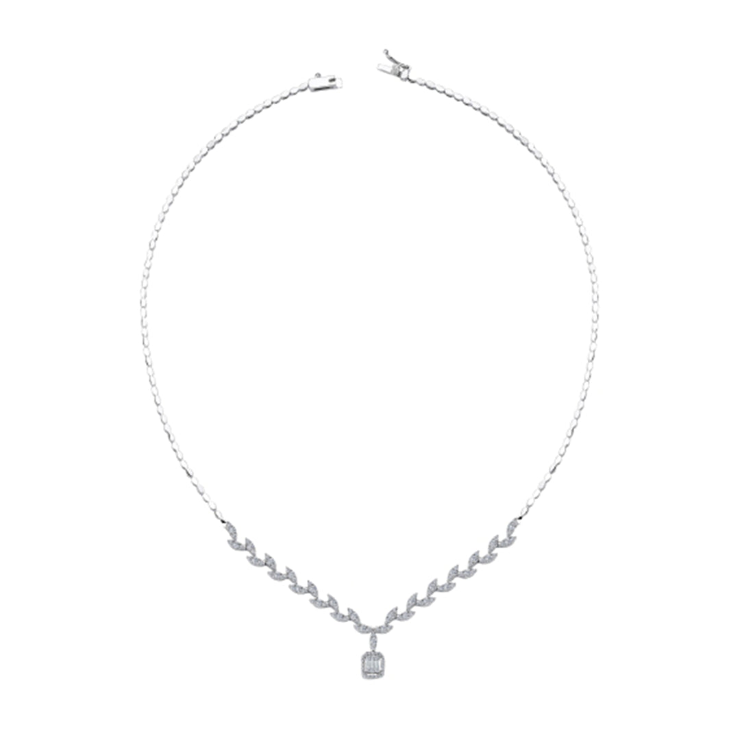 1.35 Karat Diamond Baguette Necklace