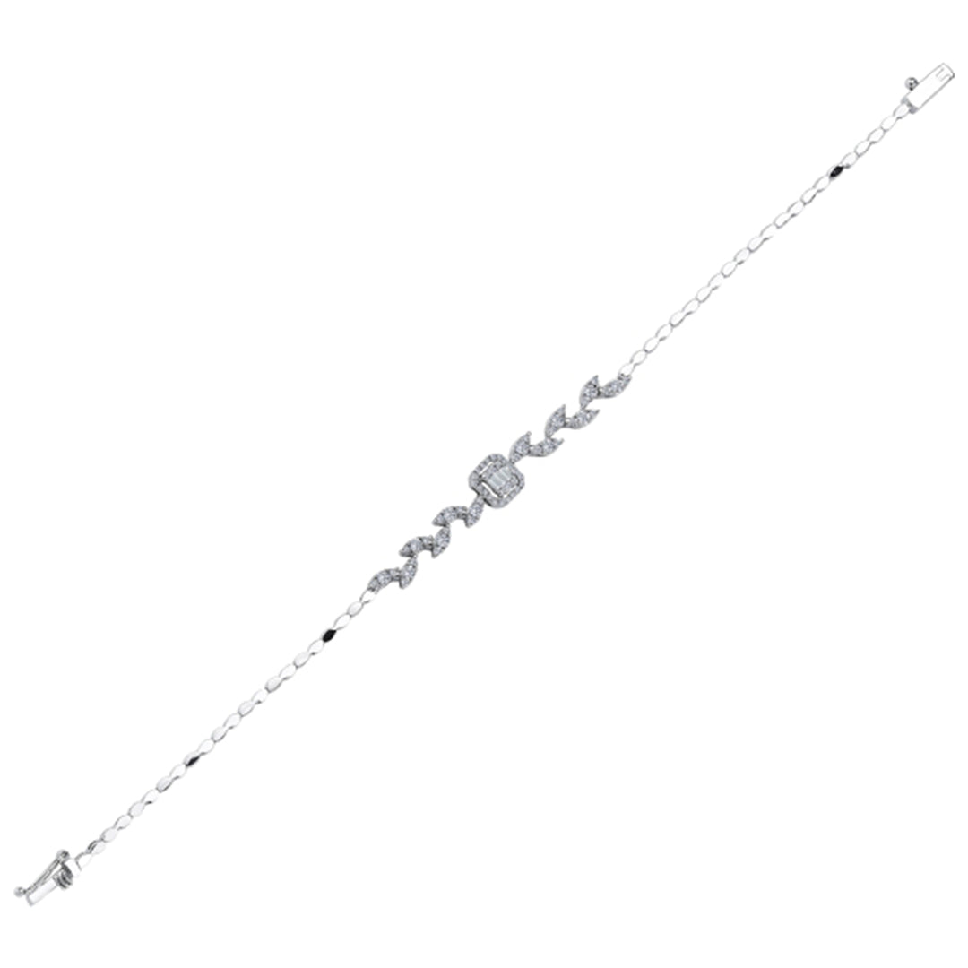 0.64 Karat Baguette Diamond Bracelet