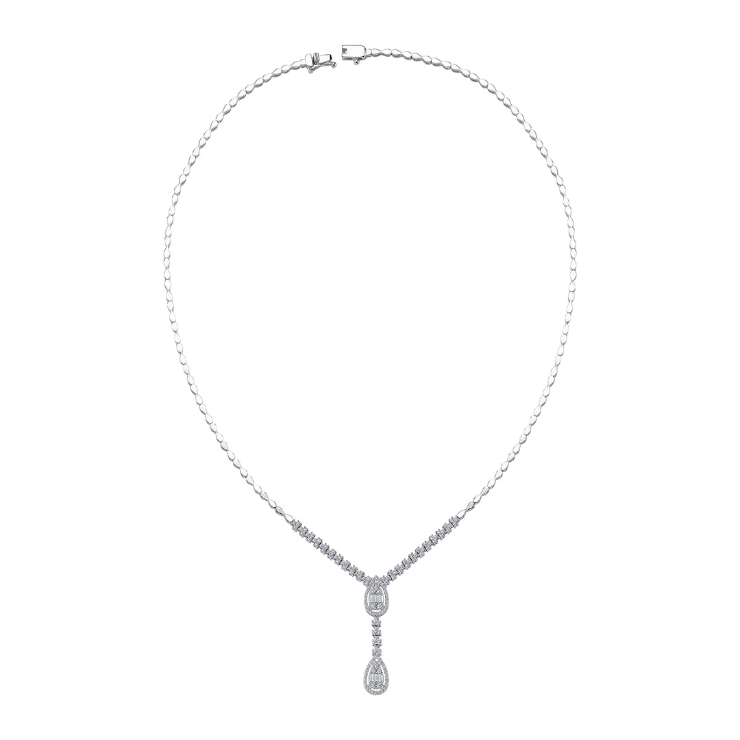 0.89 Karat Diamond Baguette Necklace