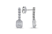 0.52 Karat Baguette Diamond Earrings