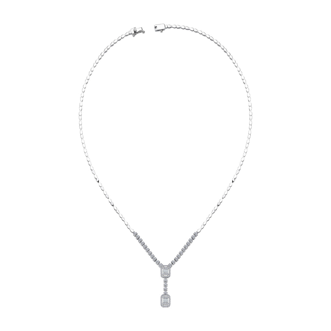 0.89 Karat Diamond Baguette Necklace