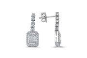 0.85 Karat Baguette Diamond Earrings