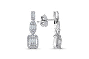 0.68 Karat Baguette Diamond Earrings