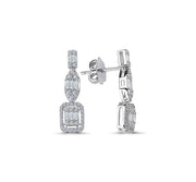 0.68 Karat Baguette Diamond Earrings