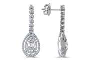 0.86 Karat Baguette Diamond Earrings