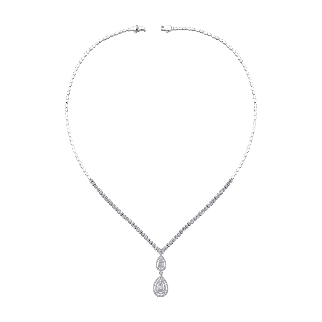 1.67 Karat Diamond Baguette Necklace