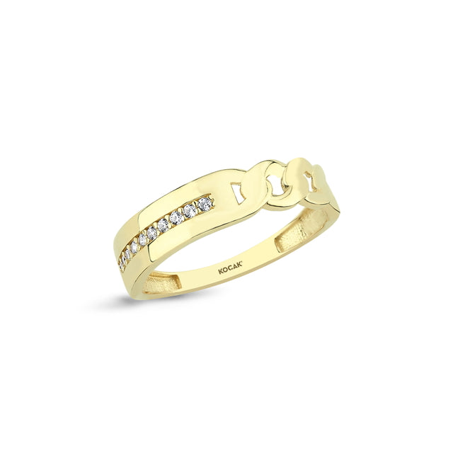 14ct Chain Patterned Gold Ring
