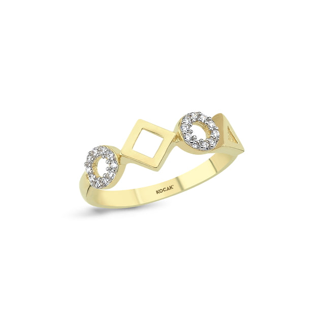 14ct Geometric Gold Ring