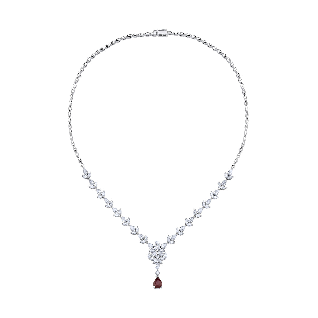 8.81 Karat Ruby Diamond Necklace