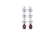 3.69 Karat Ruby Diamond Earrings