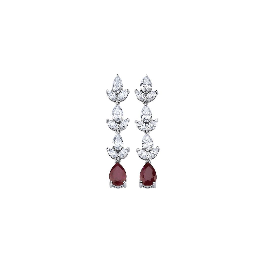3.69 Karat Ruby Diamond Earrings