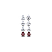 3.69 Karat Ruby Diamond Earrings