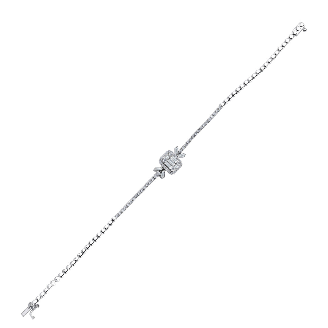0.79 Karat Diamond Baguette Bracelet