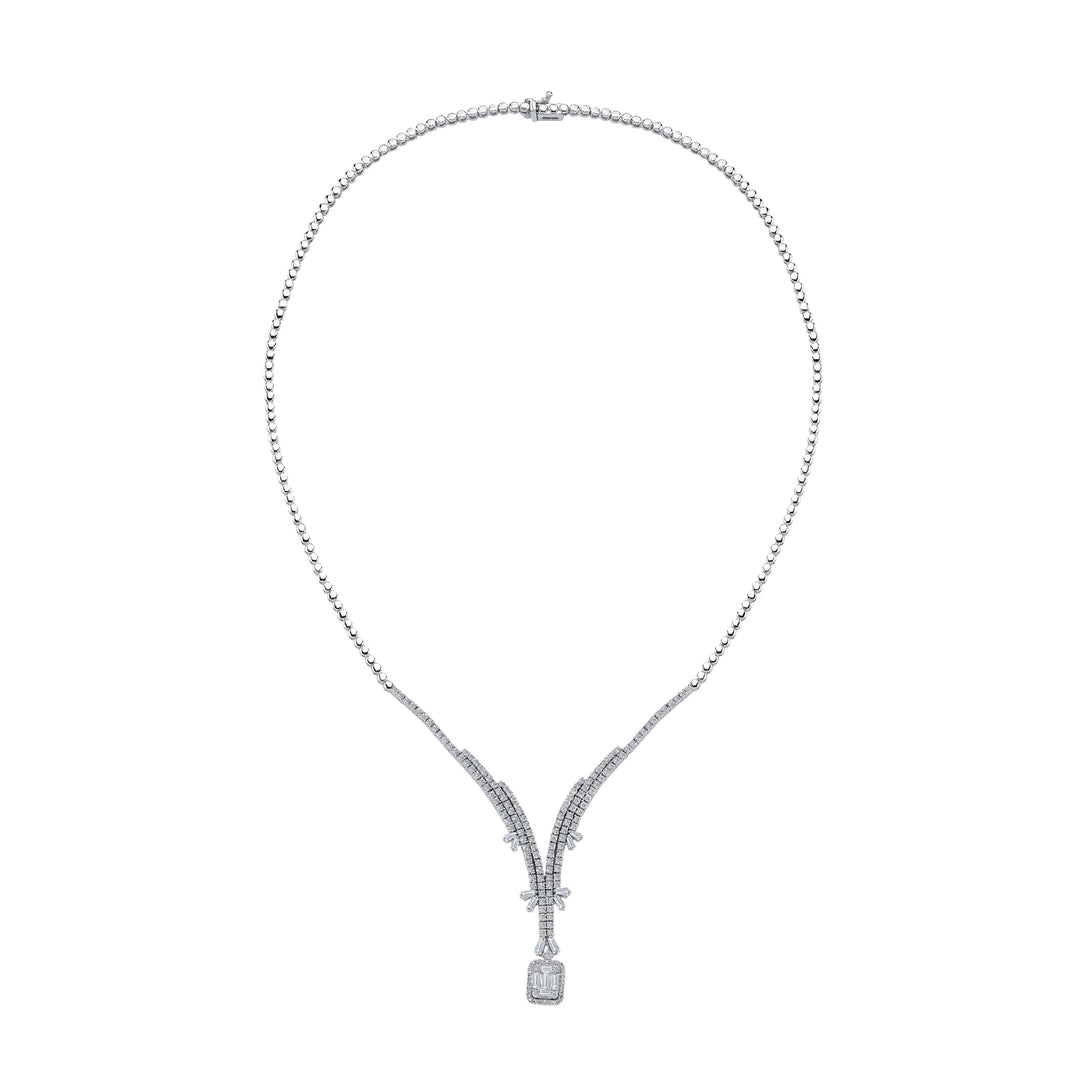 2.58 Karat Diamond Baguette Necklace