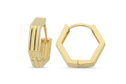 14ct Geometrik Gold Earrings