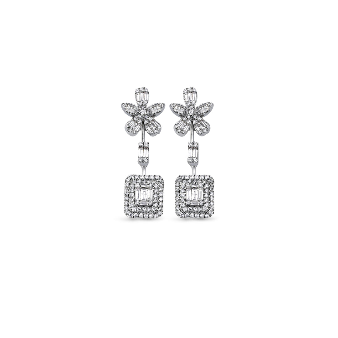 1.62 Karat Diamond Baguette Earrings