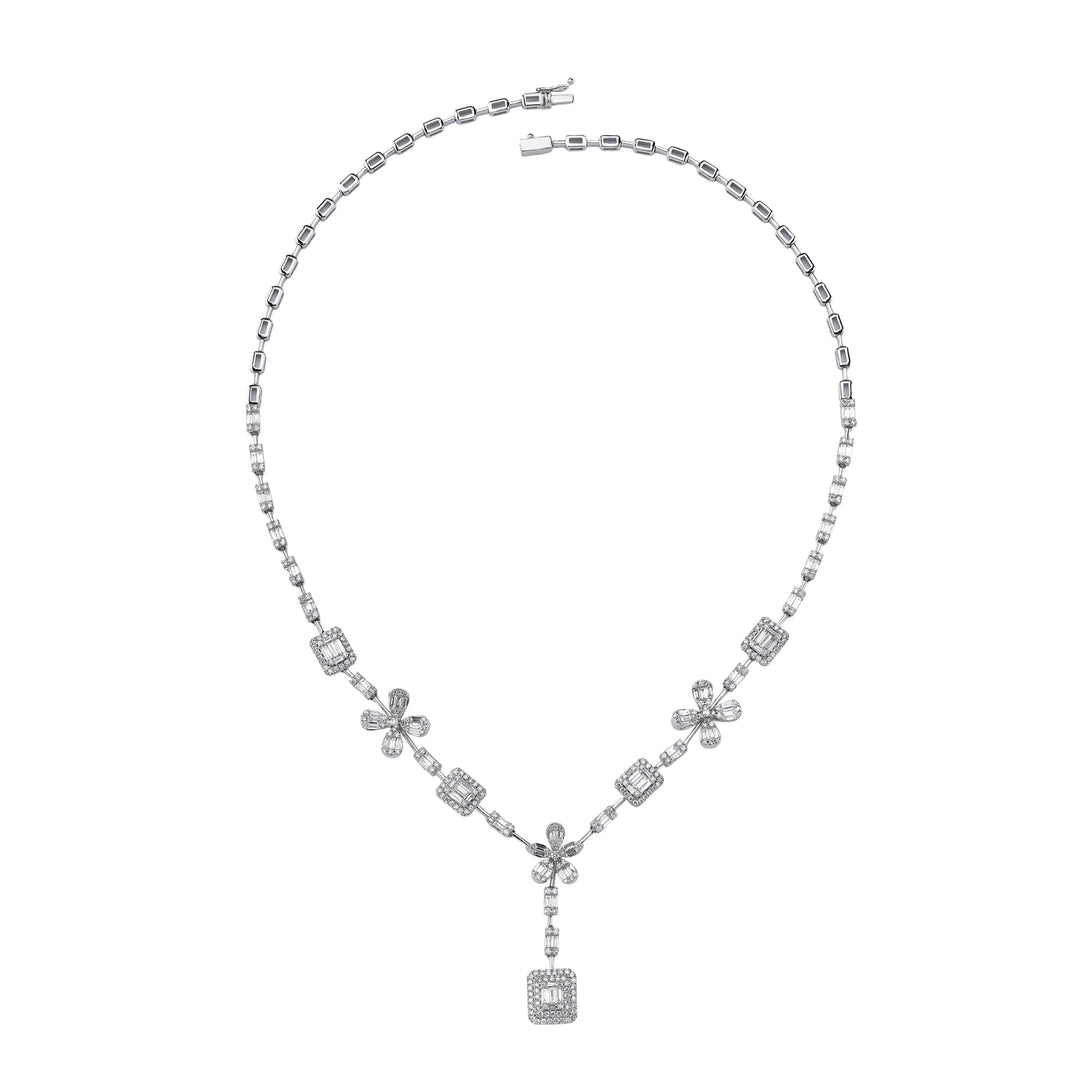 2.79 Karat Diamond Baguette Necklace