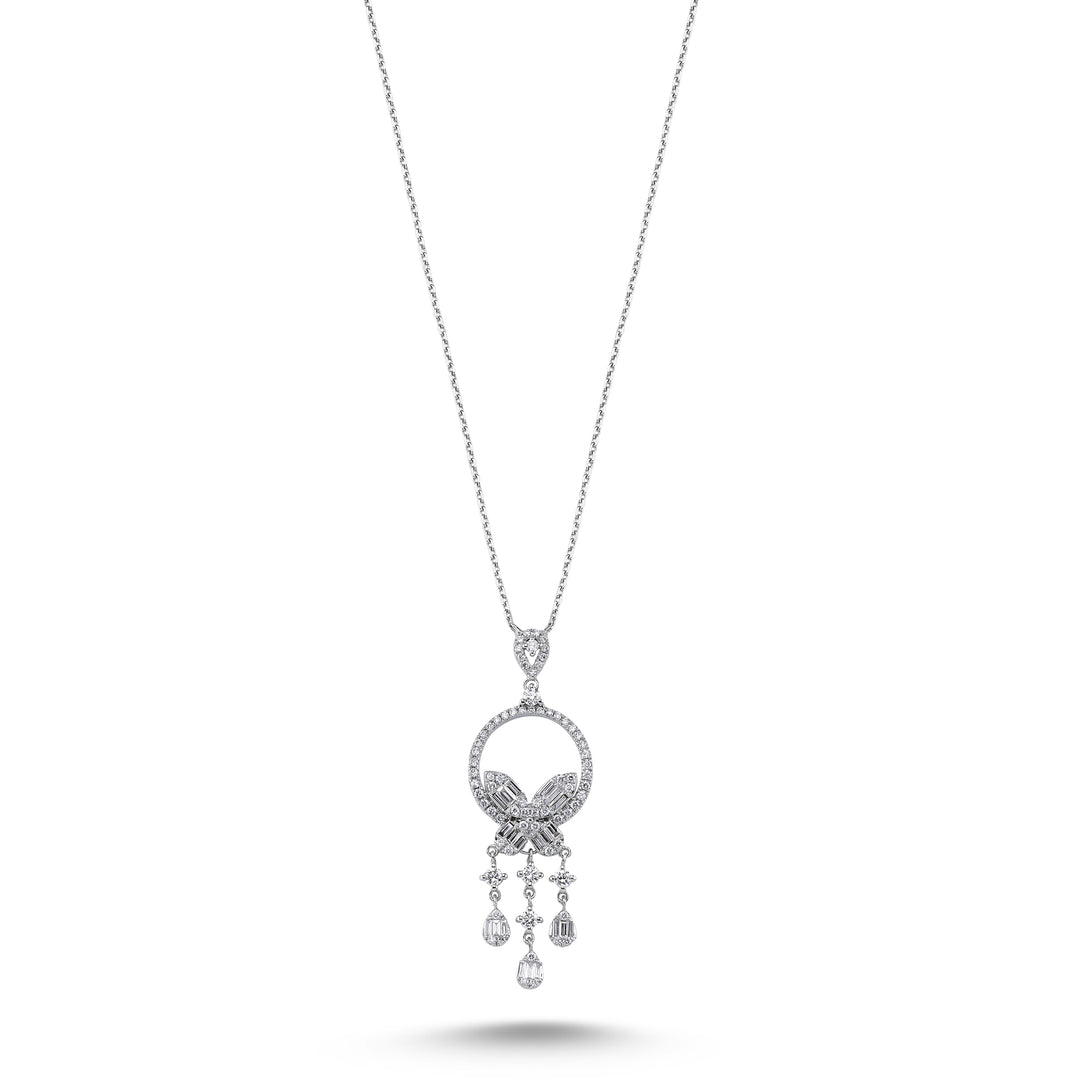0.87 Karat Diamond Baguette Necklace