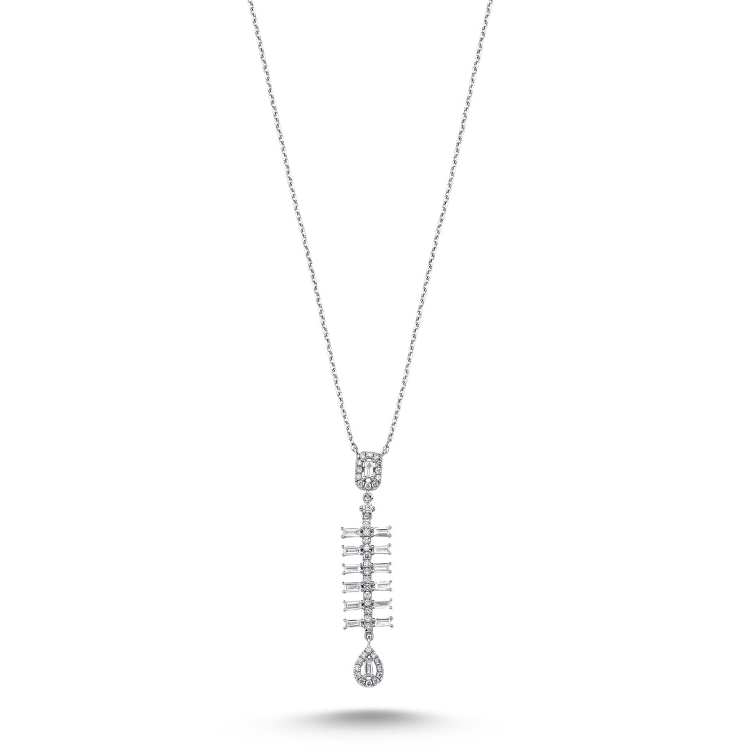 0.59 Karat Diamond Baguette Necklace