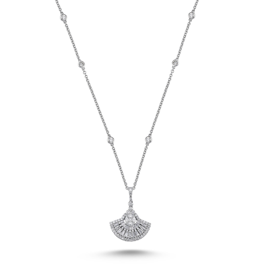 1.22 Karat Diamond Baguette Necklace