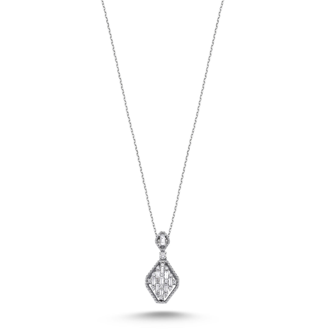 0.41 Karat Diamond Baguette Necklace