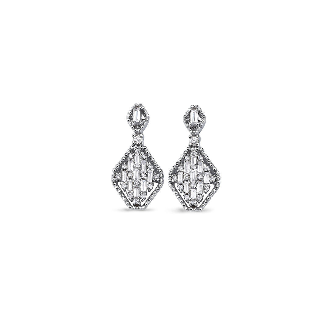 0.75 Karat Diamond Baguette Earrings
